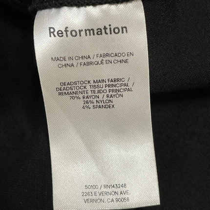 Reformation Finnian Black Halter Sleeveless Square Neck Maxi Bodycon Dress Sz M