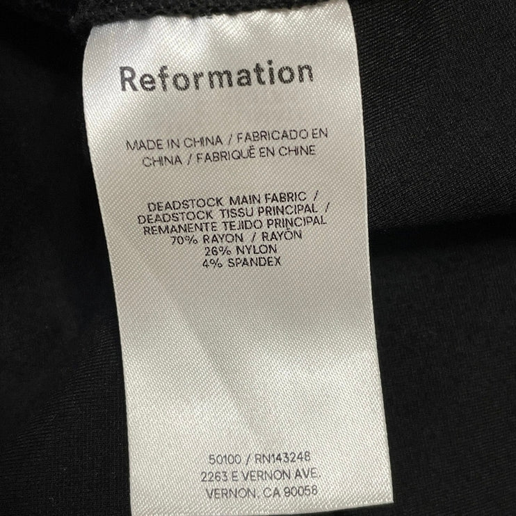Reformation Finnian Black Halter Sleeveless Square Neck Maxi Bodycon Dress Sz M