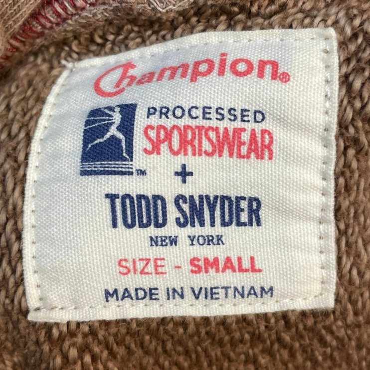 Champion Todd Snyder Men's Beige Hoodie Hooded Pullover Sweatshirt Top Size S