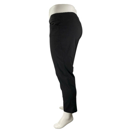 Terry & Sky Women's Black Pull On High Rise Elastic Straight Trousers Pants 1X