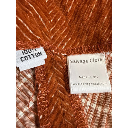 Salvage Cloth Rust Brown Velvet Velour Sleeveless Tie V Neck Tank Blouse Top S