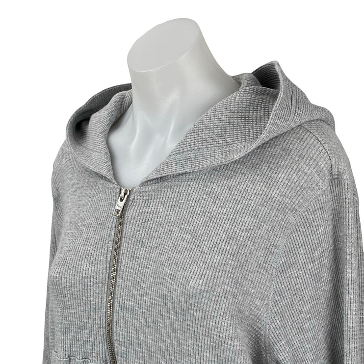 Aritzia TNA Women's Gray Long Sleeve Sweater Hooded Sweatshirt Jacket Top Sz 2XL