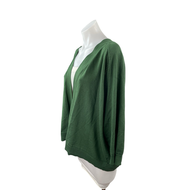 Lane Bryant Women's Green Knit Long Sleeve Open Cardigan Sweater Top Size 22/24