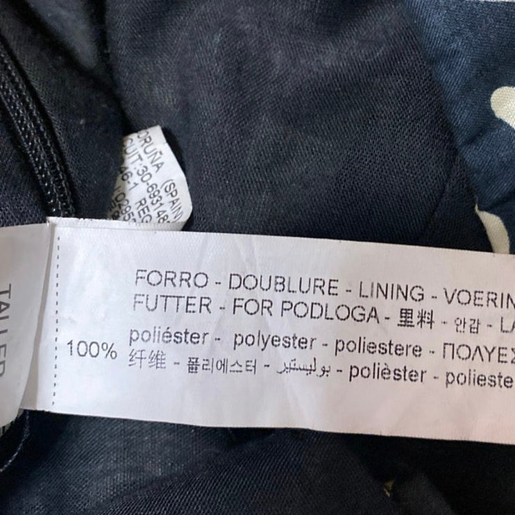 Zara Women's Black Pattern Strapless Sleeveless Bandeau Bustier Tube Tank Top XL