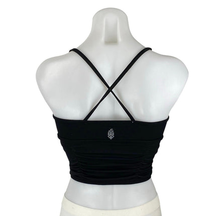 Free People Women's Black Sleeveless Yoga Workout Athletic Sports Bra Crop Top S