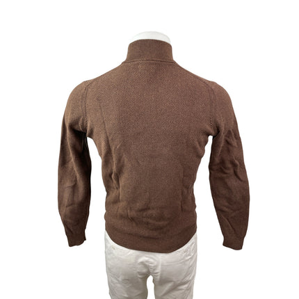 Massimo Dutti Men's Brown Cashmere 1/4 Zip Waffle Knit Long Sleeve Sweater Sz S