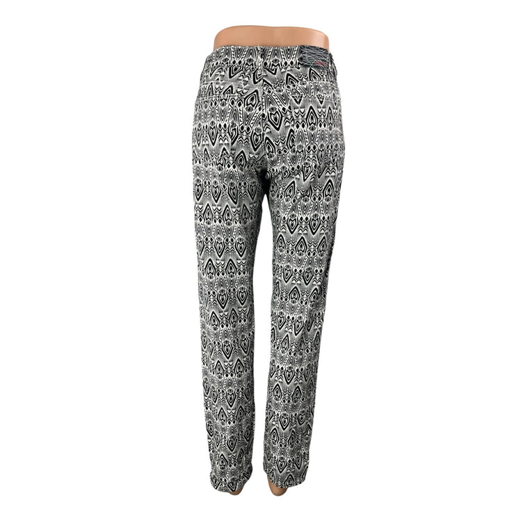 Gogo Jeans Black Tribal Print High Waist Slim Straight Trouser Dress Pants Sz 9