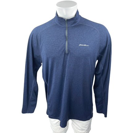 Eddie Bauer Men's Blue 1/4 Zip Long Sleeve High Neck Sweatshirt Sweater Top Sz L