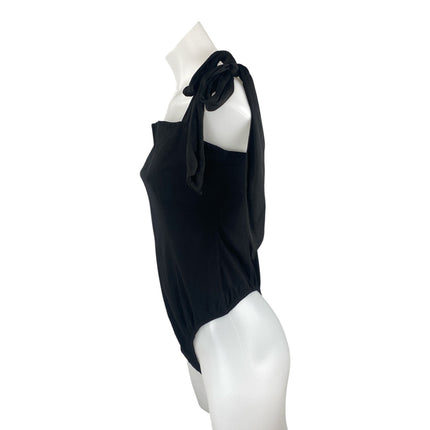 NEW Free People Intimately Lola Black Tie Shoulder Sleeveless Bodysuit Top Sz L