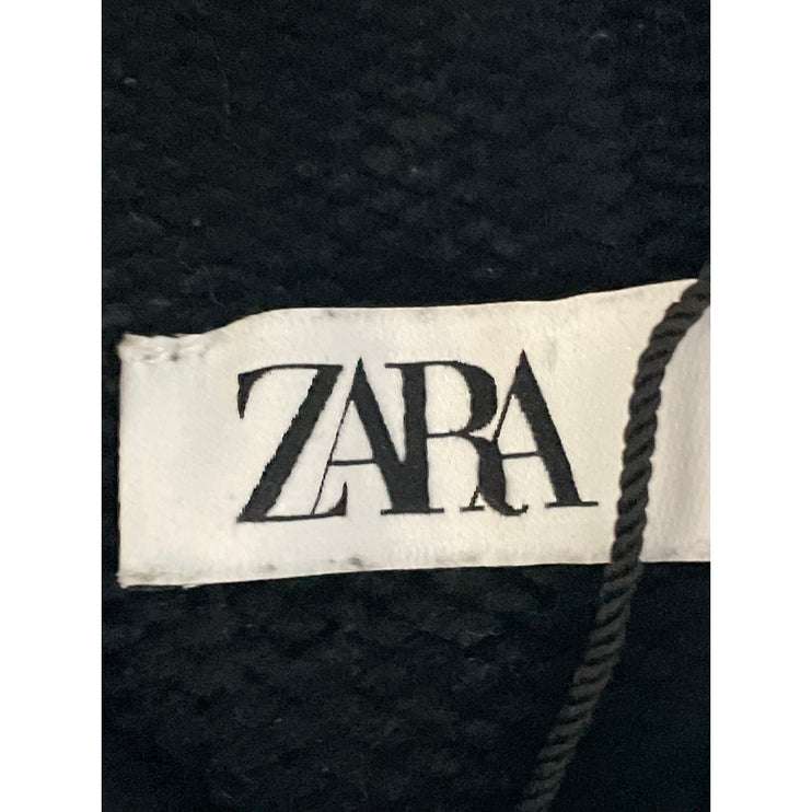 Zara Women's Black Turtleneck Long Sleeve Rib Knit Cropped Sweater Top Size S
