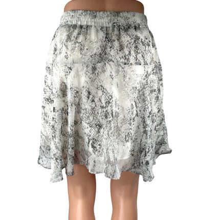 Banana Republic Black White Snakeskin High Waisted Pleated A Line Mini Skirt 2