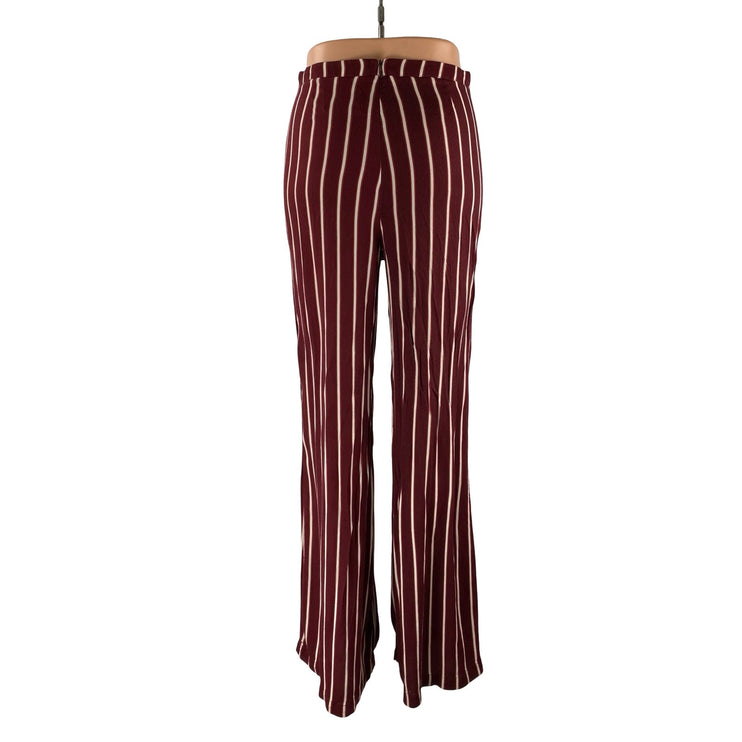 Reformation Sorrenti Red White High Rise Striped Wide Leg Trousers Pants Size 4