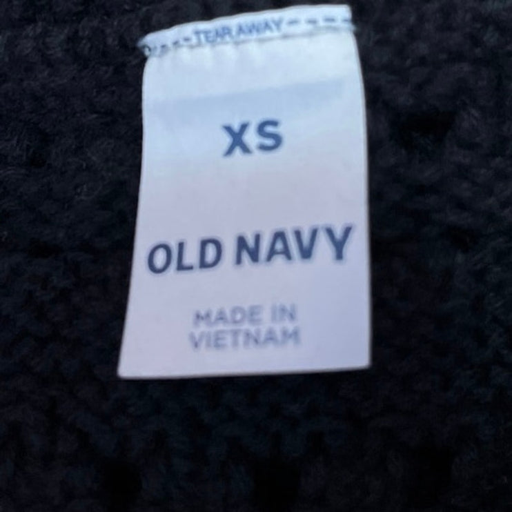 Old Navy Women's Black Crochet Knit Sleeveless Tank Crop Sweater Vest Top Sz XS