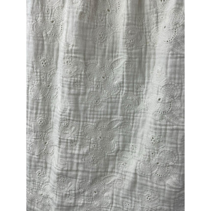 CP Shades Women's White Floral Embroidered Notch V Neck Tank Blouse Top Size S