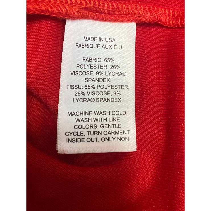 Le Bop Women's Red Round Neck Long Sleeve Button Down Cardigan Sweater Top Sz S