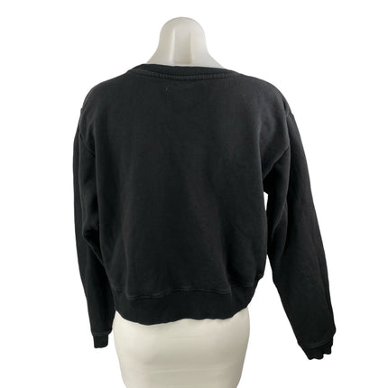 Realisation Women's Black Logo Long Sleeve Fleece Sweater Sweatshirt Top Size S