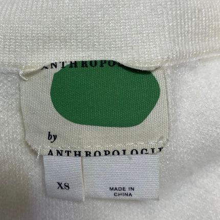 Anthropologie Cream Sleeveless Deep V Neck Pocket Knit Tank Blouse Top Size XS