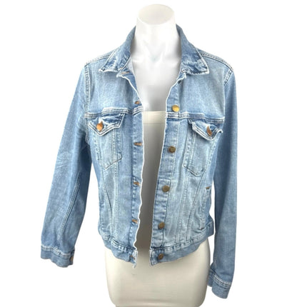 H&M Women's Blue Collared Long Sleeve Button Down Overshirt Denim Coat Jacket M