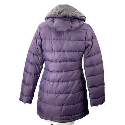 The North Face Women's Purple Long Sleeves Quilted Hooded Puffer Coat Jacket S/P