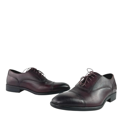 Vittorio Russo Irvin  Men's Red Black Leather Cap Toe Lace Up Oxford  Shoes Sz 8
