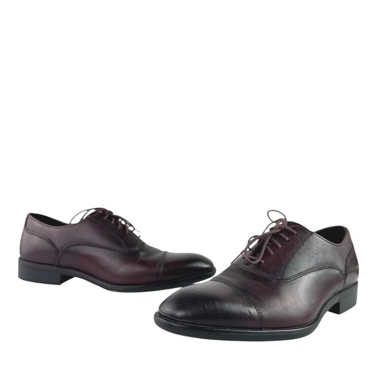 Vittorio Russo Irvin  Men's Red Black Leather Cap Toe Lace Up Oxford  Shoes Sz 8