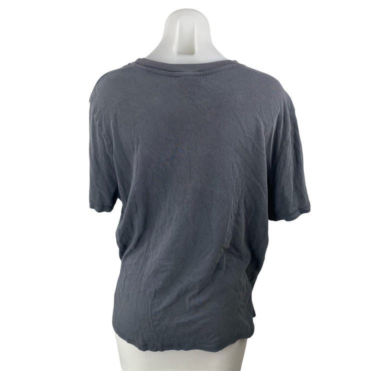 Long Gone Nirvana Smiley Gray Graphic Crew Neck Short Sleeve Tee T-shirt Top M