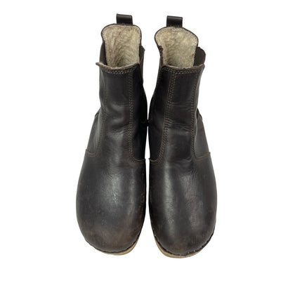 Troentorp Rockwell Womens Black Leather Studded Slip On Chelsea Clog Boots 7.5