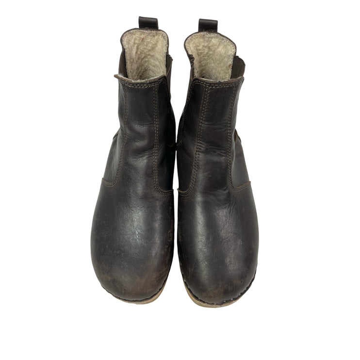 Troentorp Rockwell Womens Black Leather Studded Slip On Chelsea Clog Boots 7.5