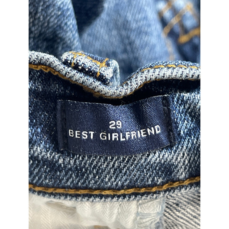 GAP Womens Blue High Rise Slim Fit Straight Leg Medium Wash Denim Jeans Pants 29