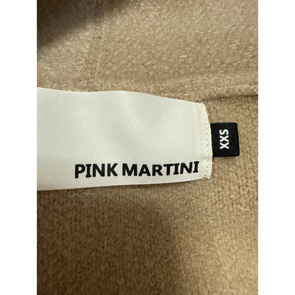 Pink Martini Stockport Womens Beige Wool Knit Long Sleeve Trench Coat Jacket XXS