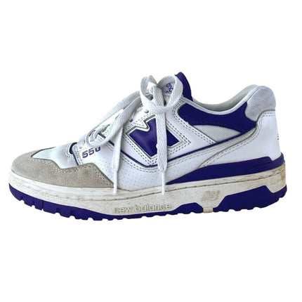 New Balance 550 Women's White Purple Lace Up Low Top Athletic Sneakers Shoes 7