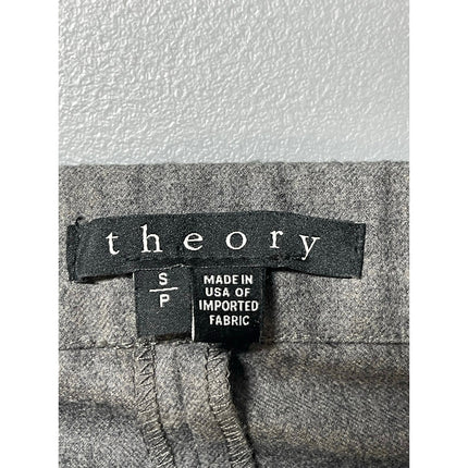 Theory Women's Gray Wool High Elastic Waist Straight Pull On Trousers Pants S/P