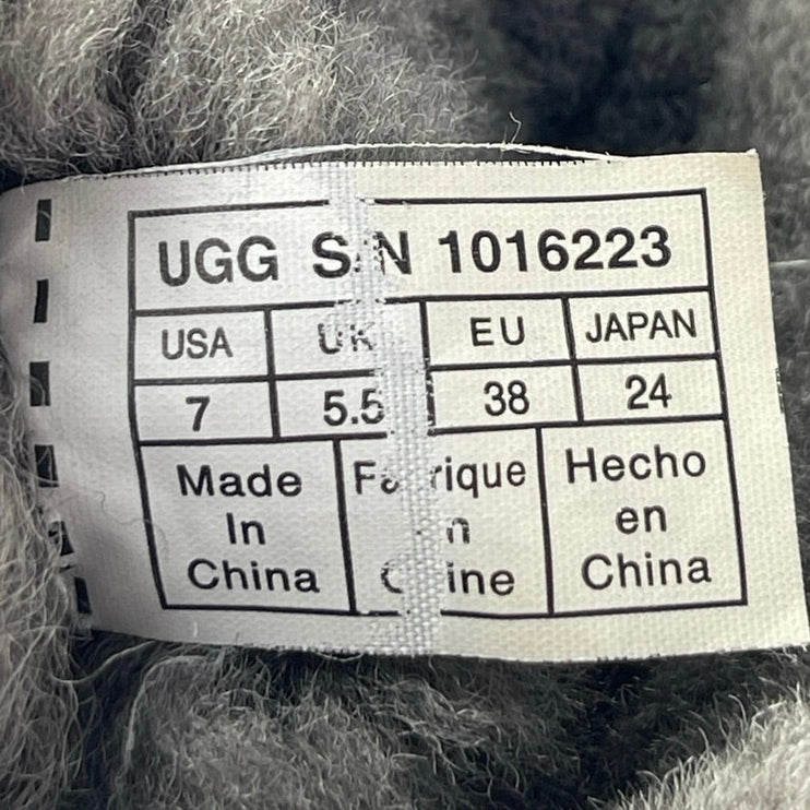 UGG Classic Women's Black Suede Shearling Round Toe Slip On Fashion Snow Boots 7