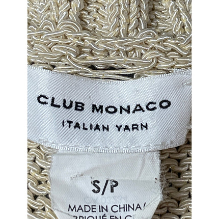 Club Monaco Beige Crochet Rib Open Knit Sleeveless Racerback Tank Top Size S