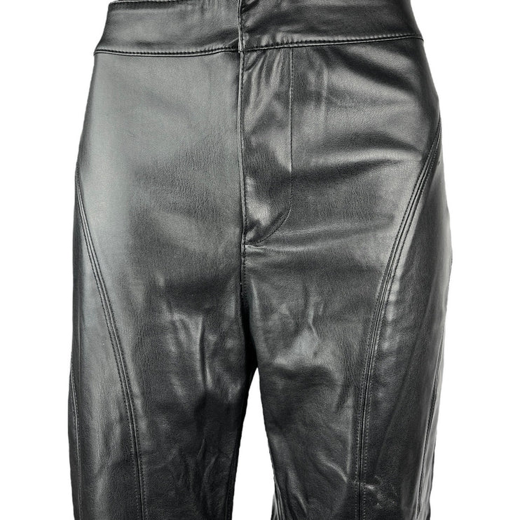 Urban Outfitters Silence + Noise Women's Black Faux Leather Wide Leg Pants Sz 10