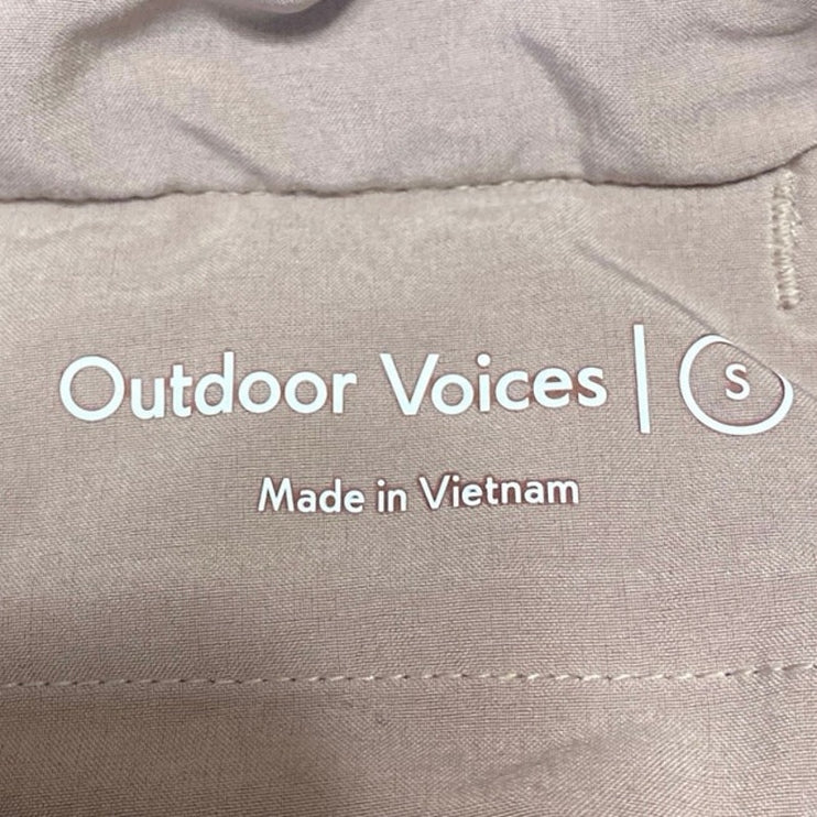 Outdoor Voices Women's Beige Taupe Pull On Crop Tapered Trousers Pants Size S
