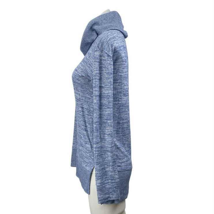 Gap Women's Blue Turtleneck Long Sleeve Slit Knit Pullover Sweater Top Size XS