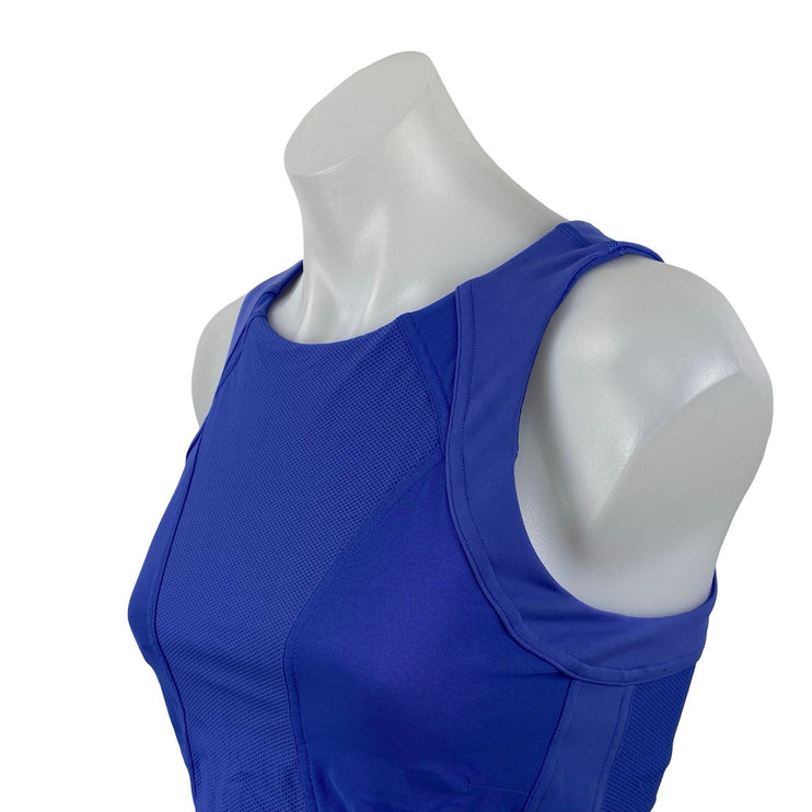 Lululemon Mesh Panelled Training Shelf Blue Yoga Athletic Tank Crop Top Size 8