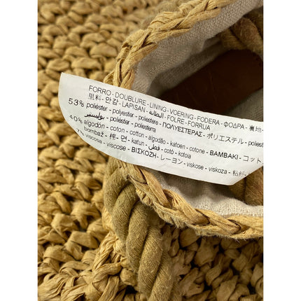 Zara Women's Tan Woven Straw Tube Rope Summer Boho Shoulder Hobo Backpack OS