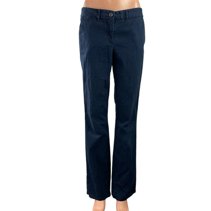 Ann Taylor LOFT Julie Navy Blue Low Waist Straight Leg Chino Trousers Pants Sz 6
