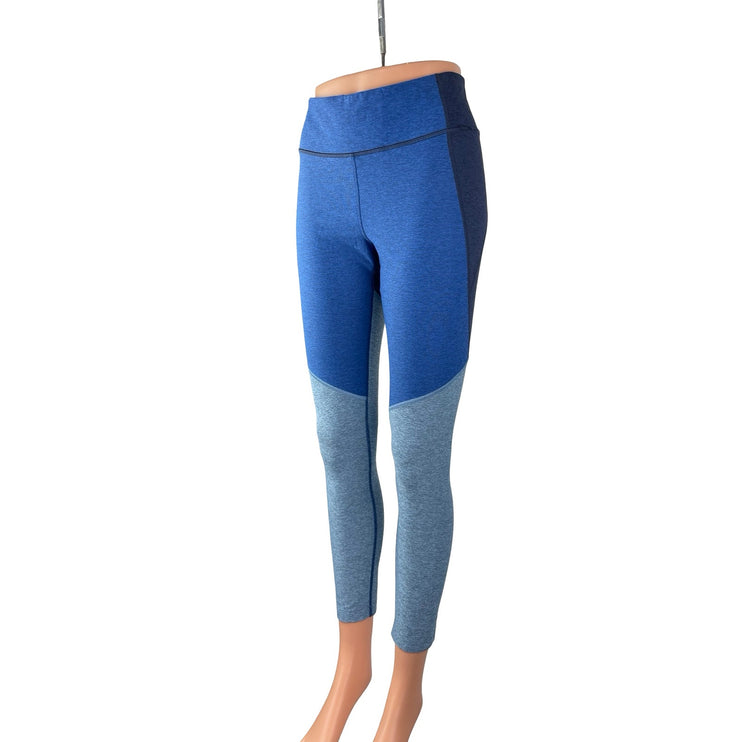 Outdoor Voices Tri Tone Blue Colorblock Yoga Workout Athletic Leggings Pant M