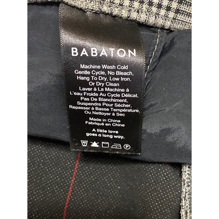 Aritzia Babaton Women's Gray Plaid High Waisted Straight Leg Trousers Pants Sz 4