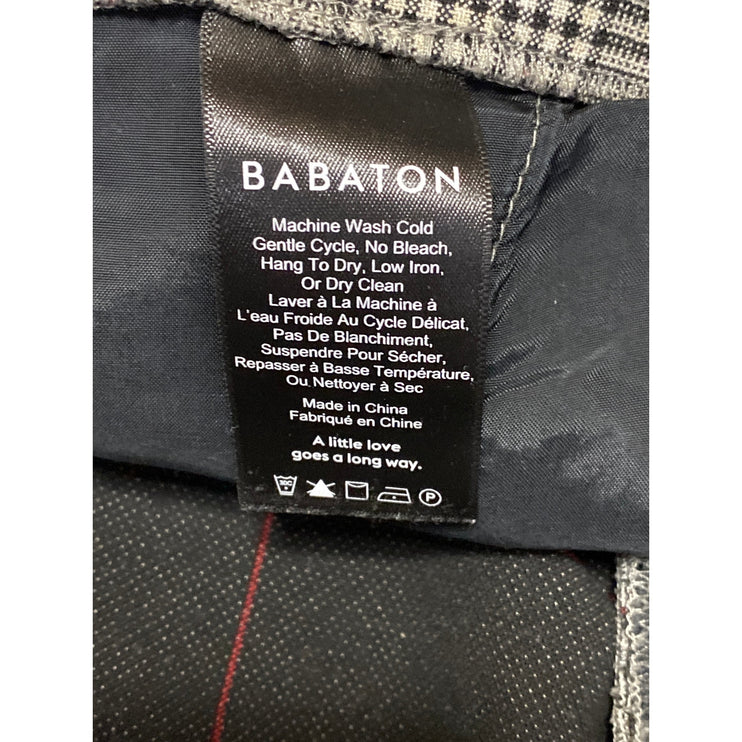 Aritzia Babaton Women's Gray Plaid High Waisted Straight Leg Trousers Pants Sz 4