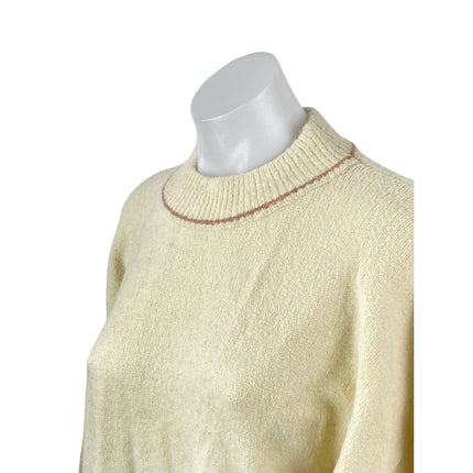 Fox + Hawk Women's Cream Long Sleeve Mock Neck Knit Relaxed Sweater Top Size M