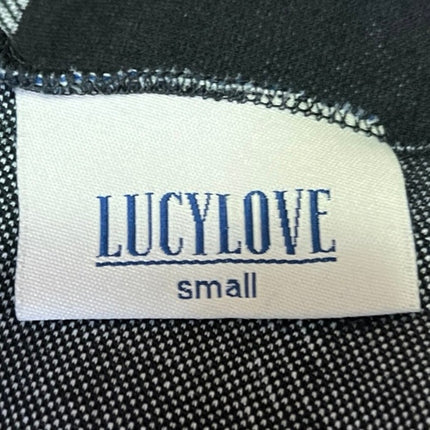 Lucy Love Women's Black Checkered V-neck Long Sleeve Pullover Crop Sweater Top S