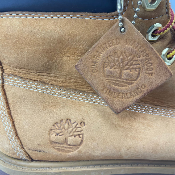 Timberland Brown Nubuck Leather Round Toe Waterproof Lace-Up Work Boots Size 6