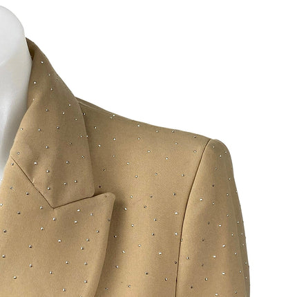 Zara Women's Tan Khaki Long Sleeve Peak Lapel Blazer Coat Suit Jacket Size M