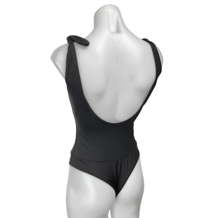 Lulus Black Sleeveless Tie Strap Open Back Cami Camisole Tank Bodysuit Top Sz S