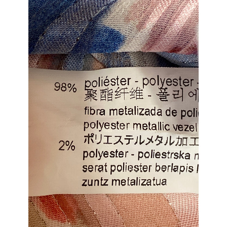 ZARA Women's Multicolor Floral Long Sleeve V Neck Button Down Shirt Blouse Top M