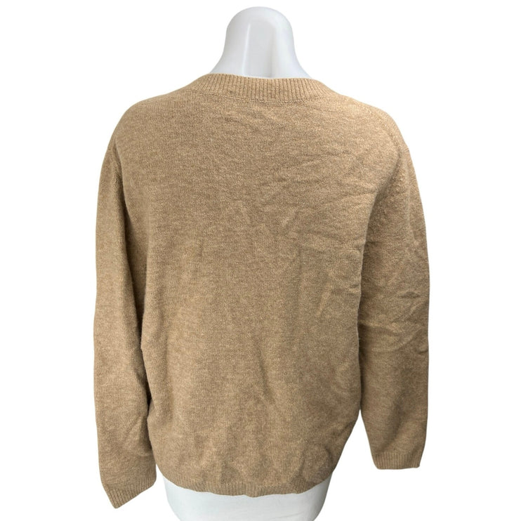 Aritzia Wilfred Brown V Neck Pocket Button Down Cardigan Sweater Top Size M